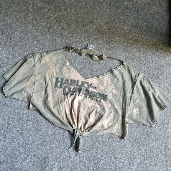 HARLEY-DAVIDSON MOTORCYCLE WOMENS VINTAGE OVERSIZED SHIRT BY THE VINTAGE TWIN - Picture 1 of 10